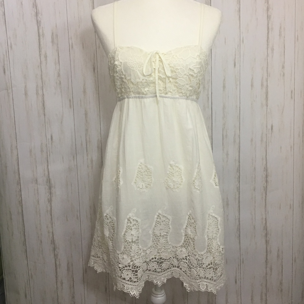 Anthropologie Pins & Needles Ivory Crochet Dress - Picture 6 of 8